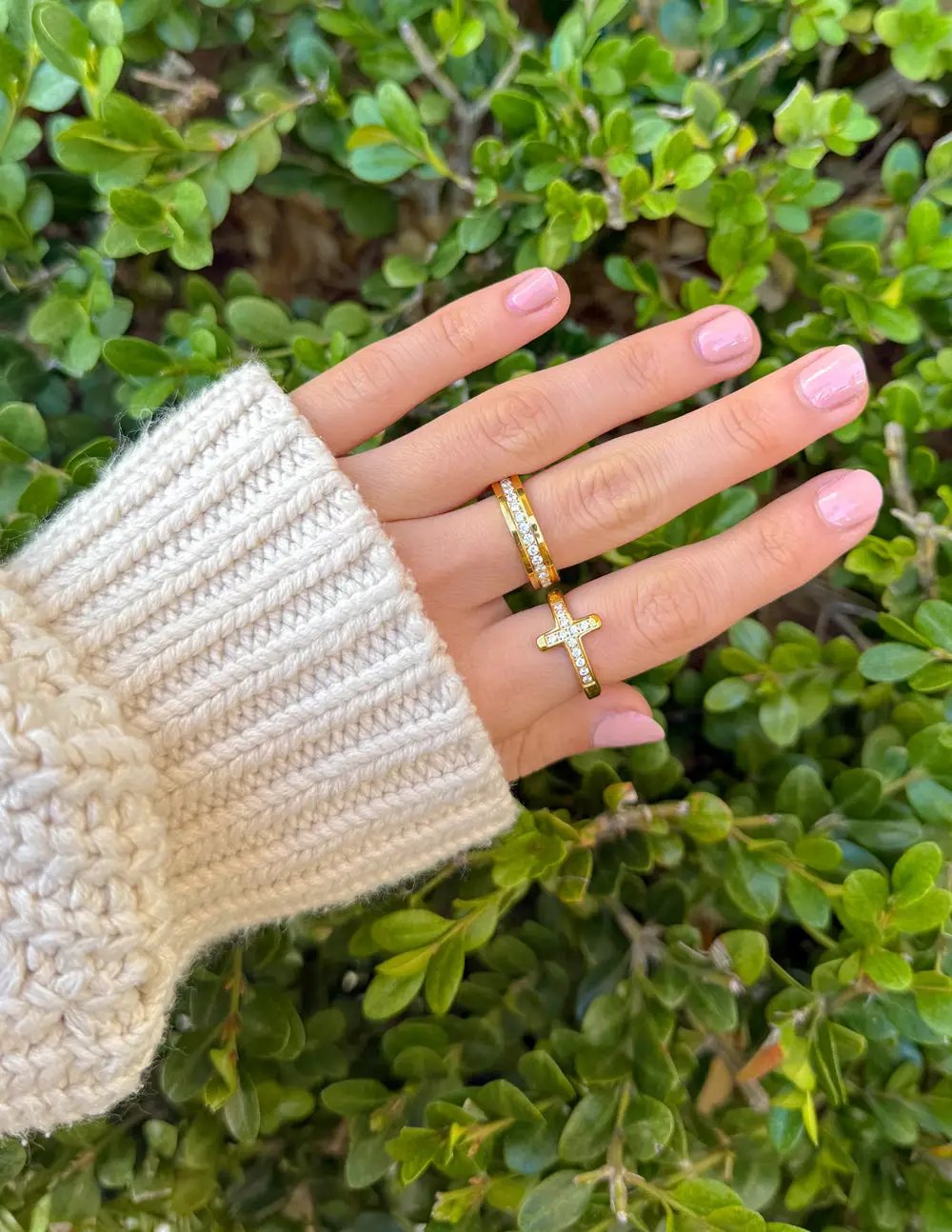 Cross Eternity Gem Ring Set by Elevated Faith