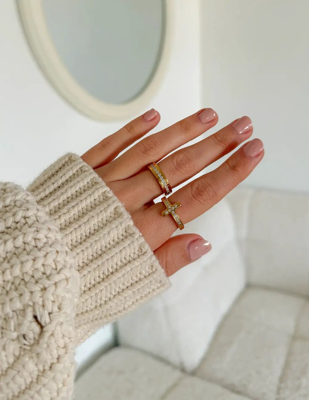 Cross Eternity Gem Ring Set by Elevated Faith