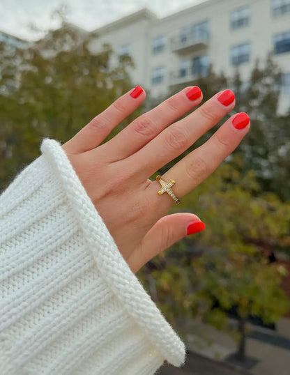 Cross Eternity Gem Ring Set by Elevated Faith