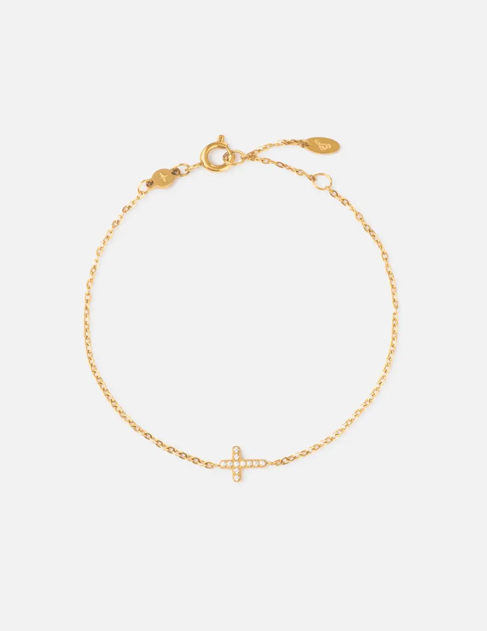 Dainty Gem Cross Link Bracelet by Elevated Faith
