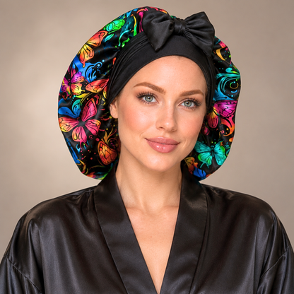Satin Hair Bonnet for Sleeping – Adjustable Stretch Tie by PHC