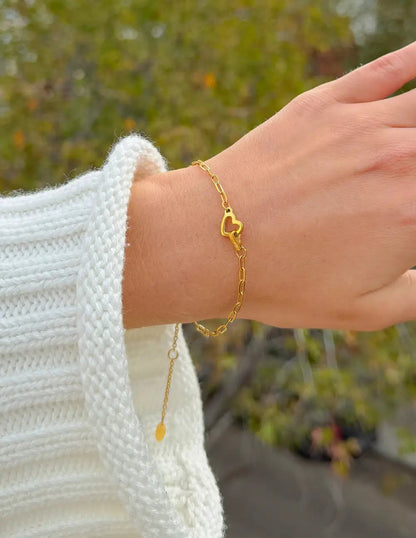 Heart Paperclip Chain Bracelet by Elevated Faith