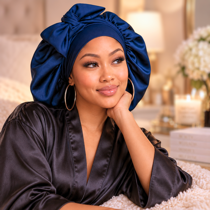 Satin Hair Bonnet for Sleeping – Adjustable Stretch Tie by PHC