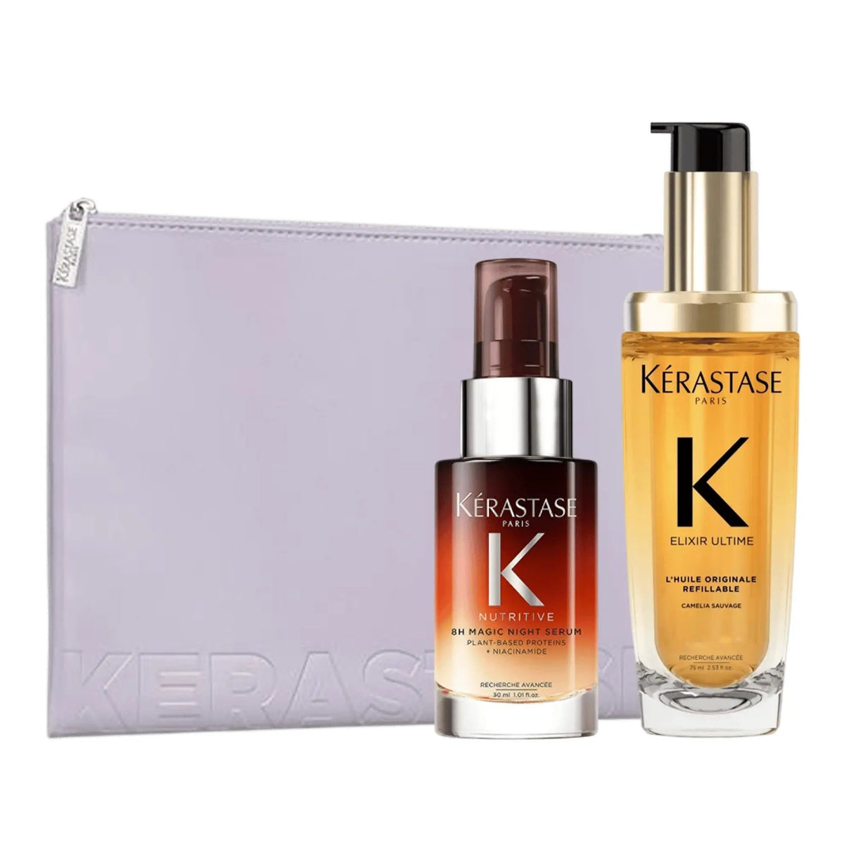 Kerastase Nutritive Intense Nourishing Hair Set with Purple Pouch by Beauty Care Bag