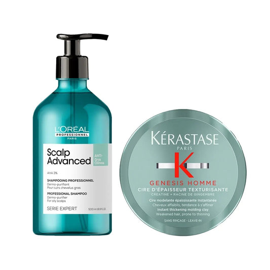 Kerastase & L'Oreal Professionnel Men's Purifying Duo by Beauty Care Bag