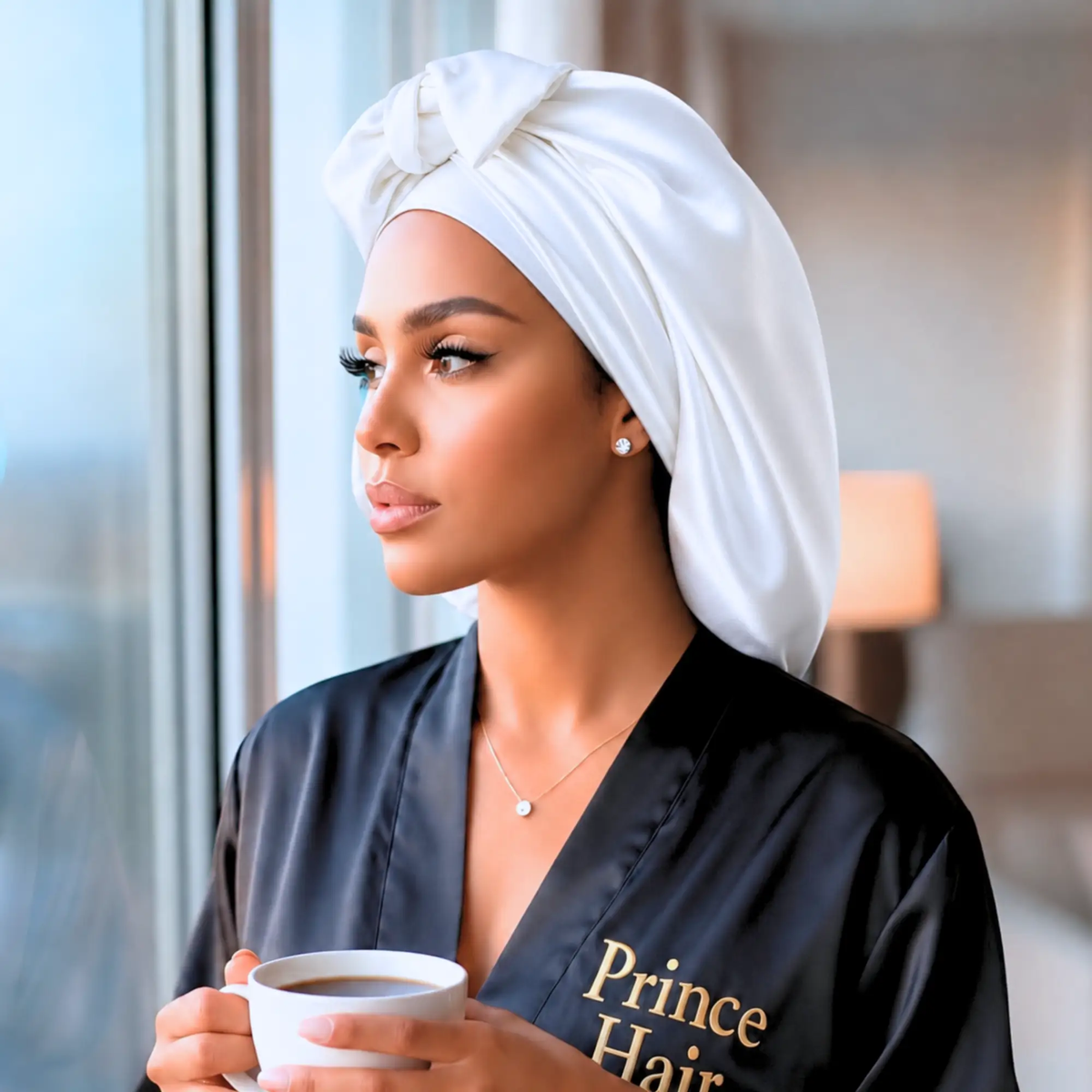 Satin Hair Bonnet for Sleeping – Adjustable Stretch Tie by PHC
