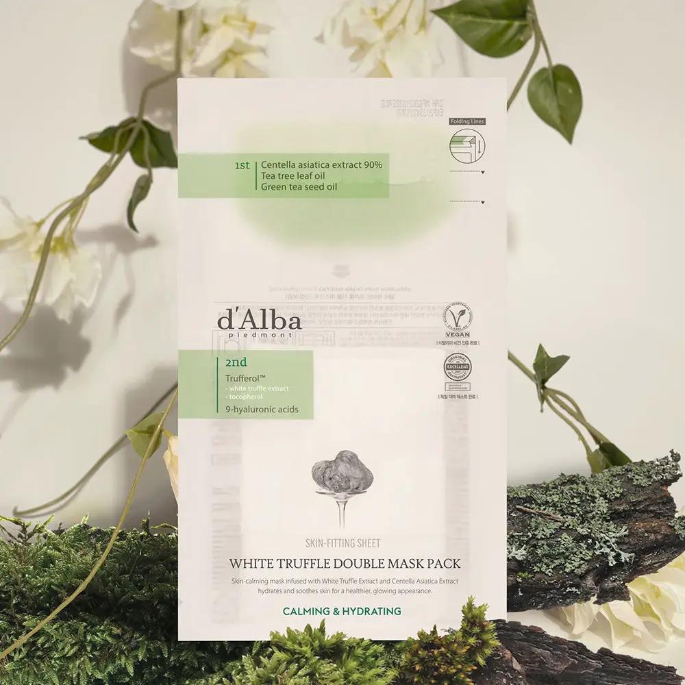 d'Alba White Truffle Double Mask Pack [Calming/Hydrating] 34.5g X 20ea by Seoulia