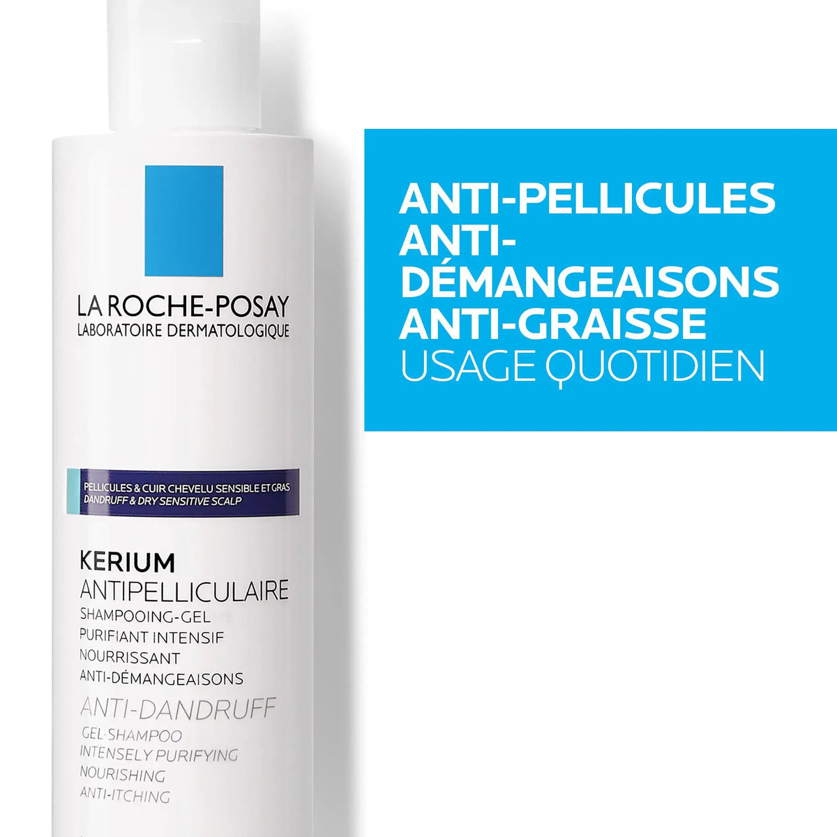 La Roche-Posay KÉRIUM Anti-Dandruff Gel Shampoo for Oily Scalp by Paris Pharmacy
