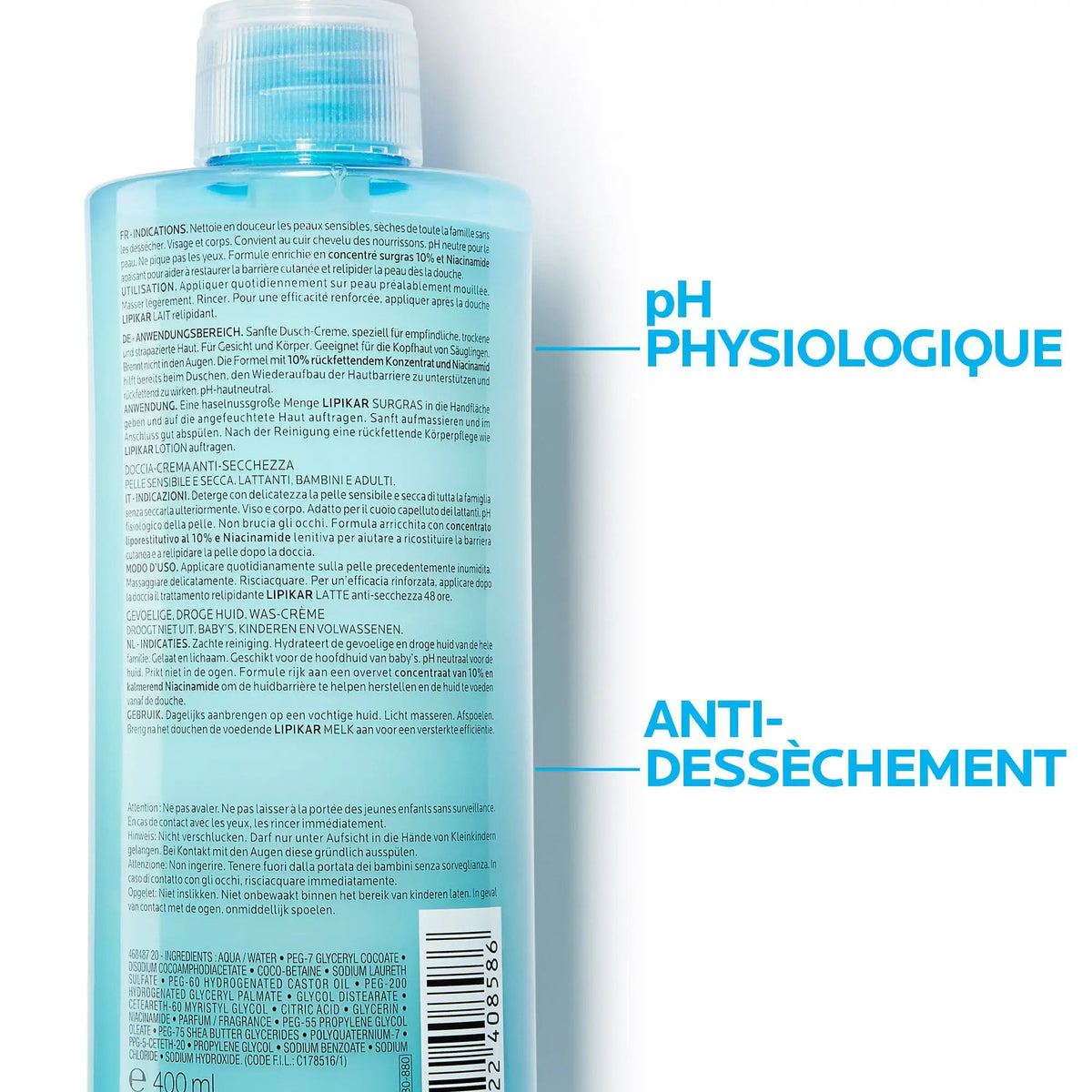 La Roche-Posay Lipikar Surgras Anti-Drying Cleansing Cream by Paris Pharmacy