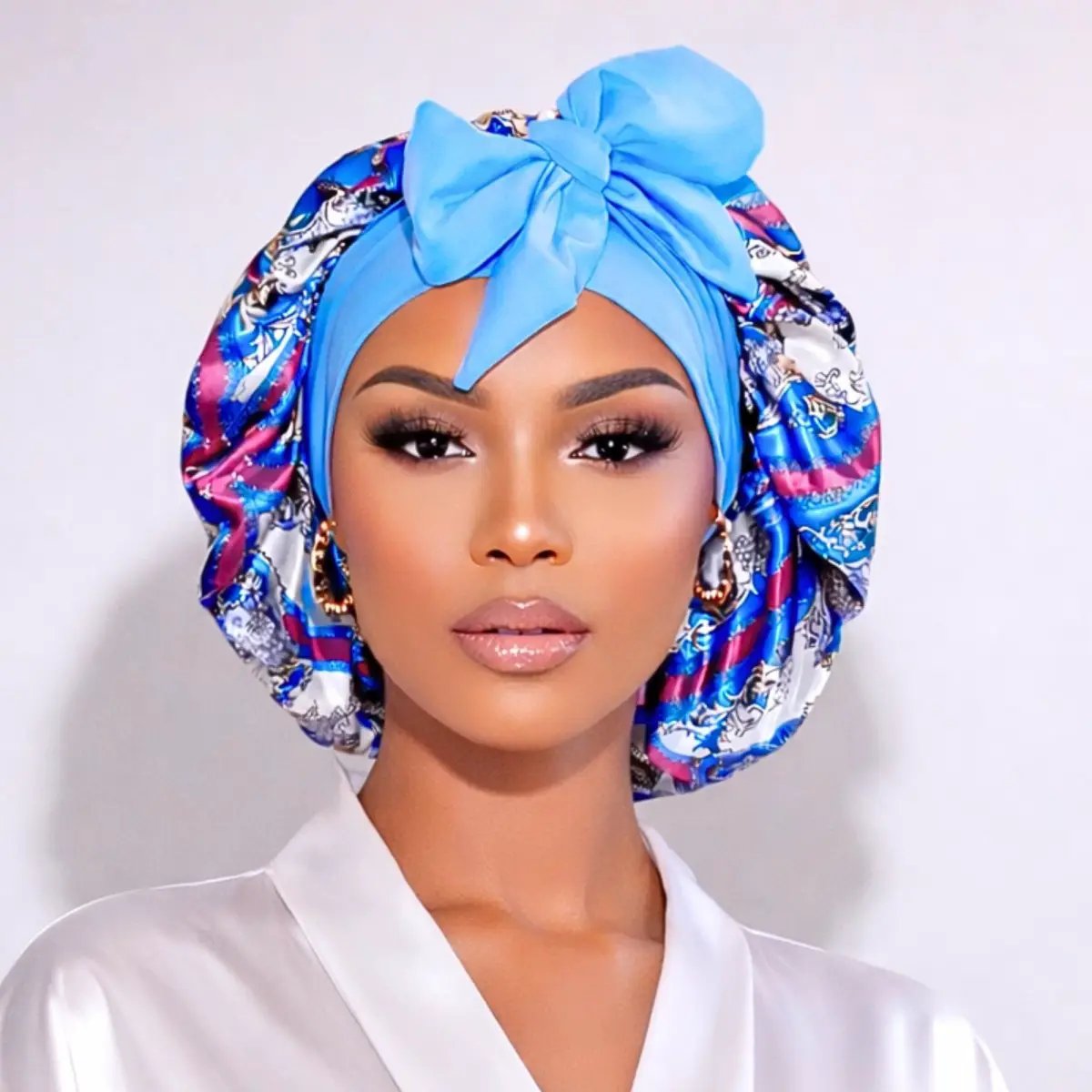 Satin Hair Bonnet for Sleeping – Adjustable Stretch Tie by PHC