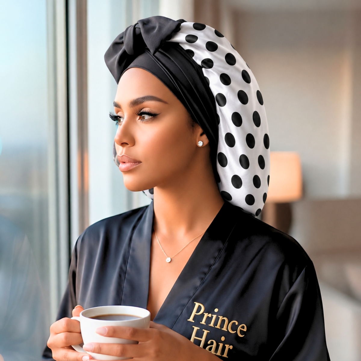 Satin Hair Bonnet for Sleeping – Adjustable Stretch Tie by PHC