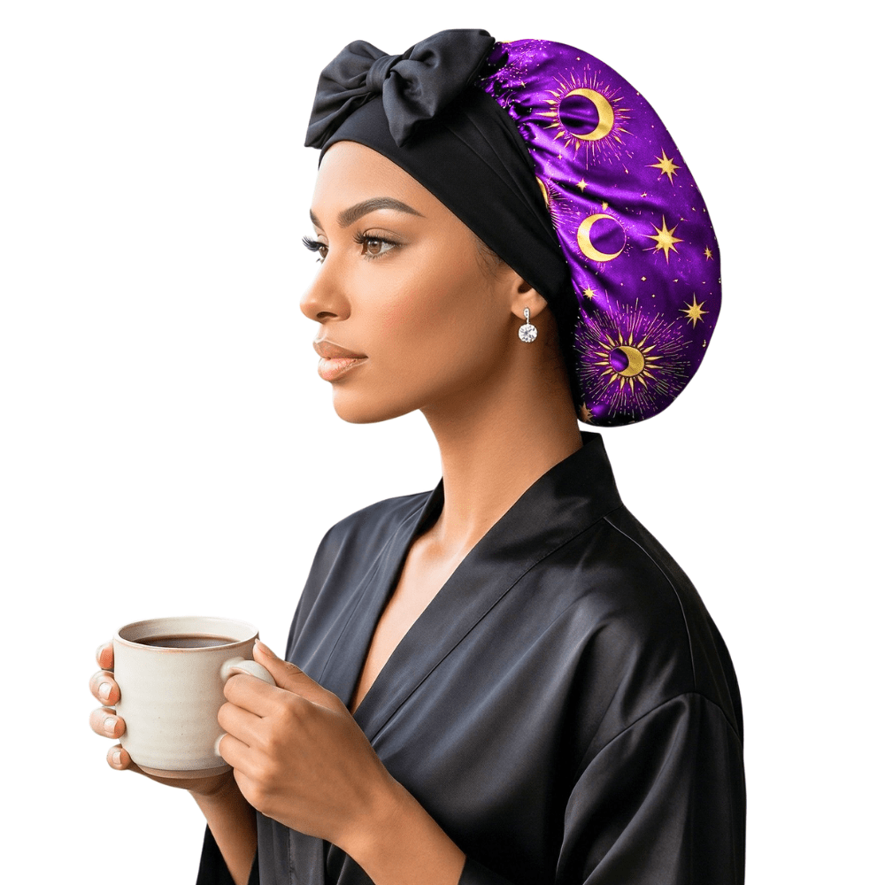 Satin Hair Bonnet for Sleeping – Adjustable Stretch Tie by PHC