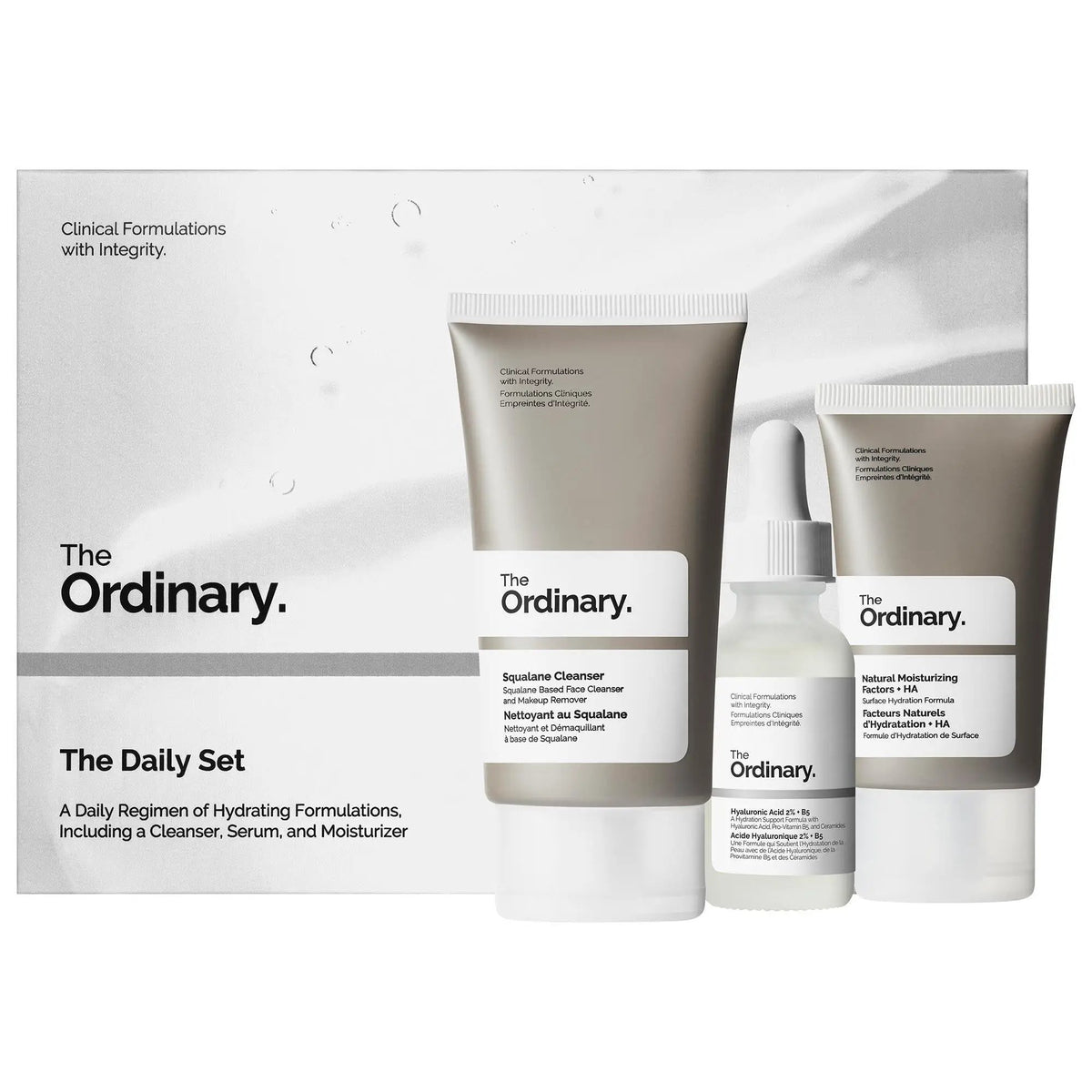 The Ordinary: The Daily Set - Hyaluronic Acid 2% + B5 Hydrating Serum, Vegan & Cruelty-Free Skincare Set for Dry Skin by Beauty Care Bag